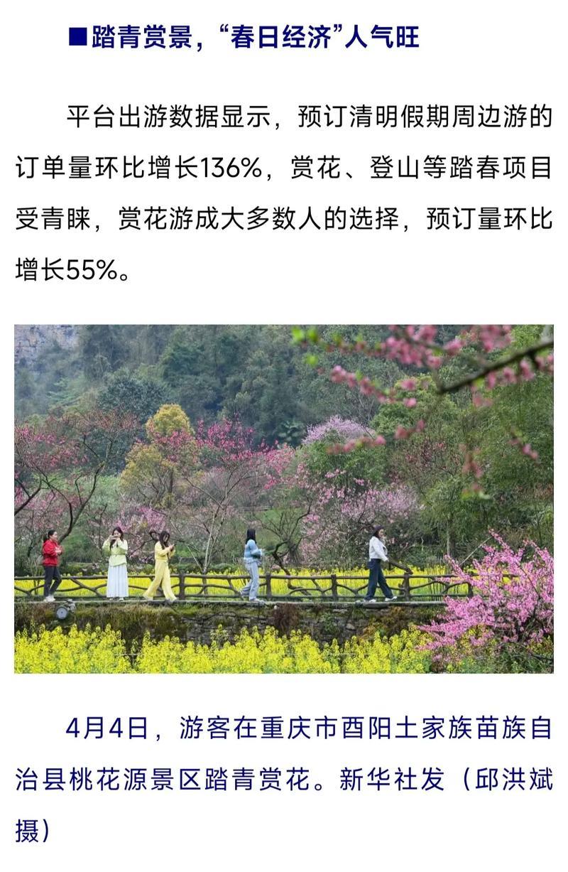 踏春赏花享胜景 文旅融合热力足——透视清明小长假出行消费亮点